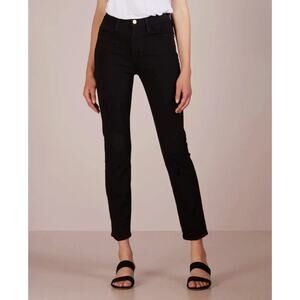 Frame Denim Le High Straight Film Noir Black Sz 26 Waist High Rise Straight Leg